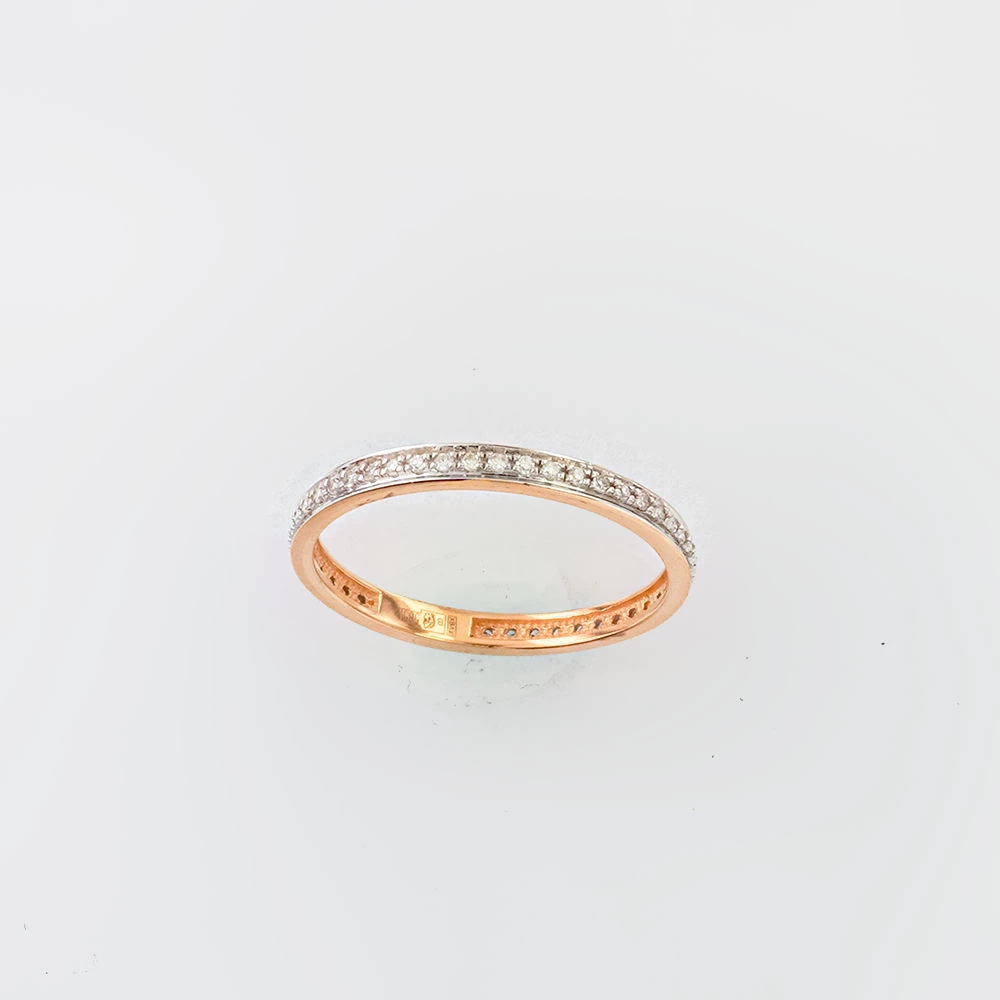 Кольцо с бриллиантом из красного золота 585 пробы