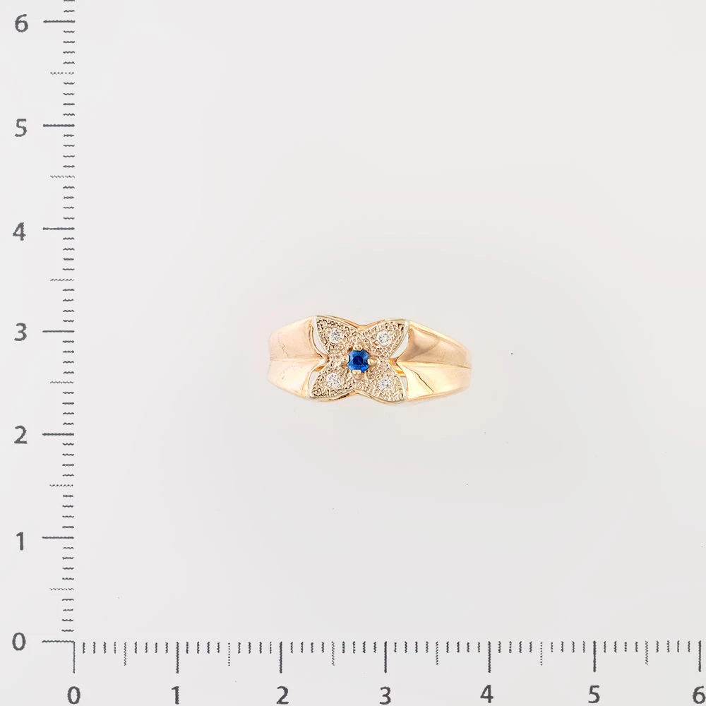 Кольцо с сапфиром из красного золота 585 пробы