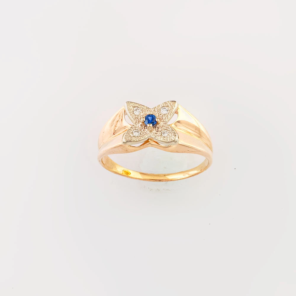 Кольцо с сапфиром из красного золота 585 пробы