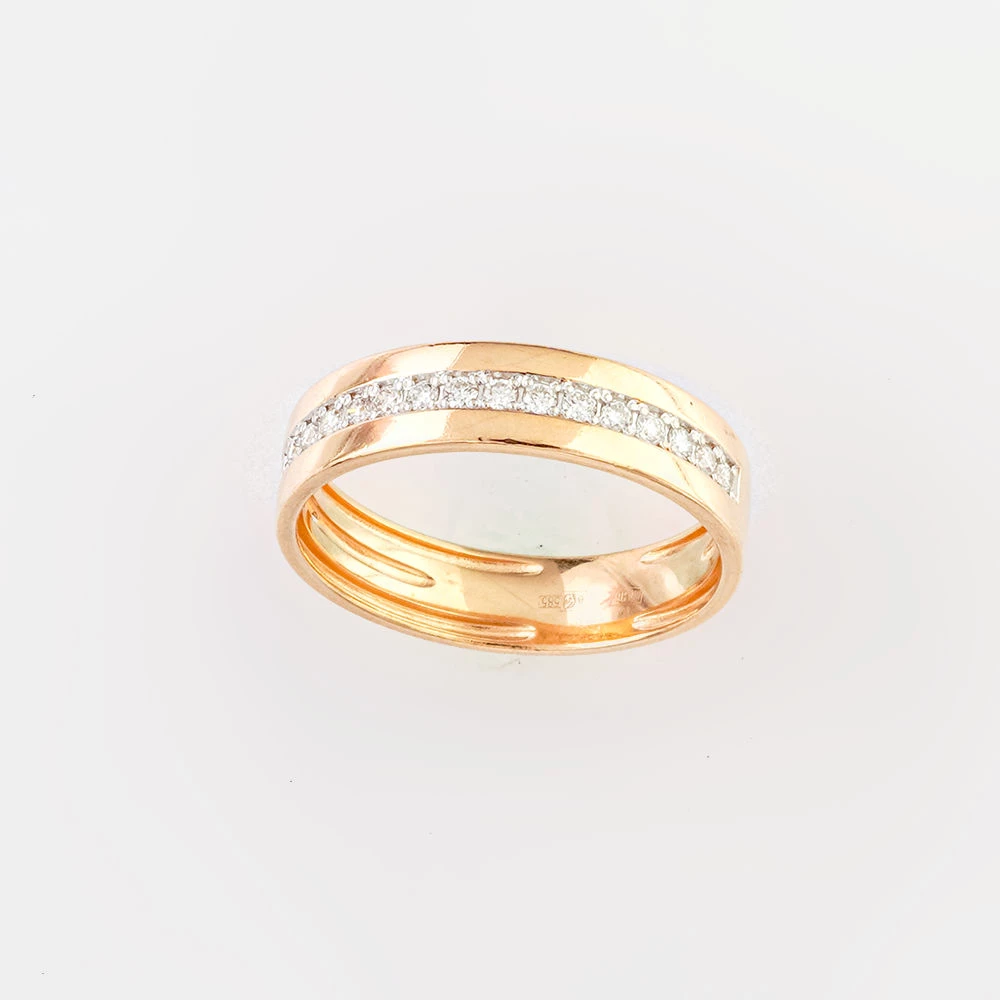 Кольцо с бриллиантом из красного золота 585 пробы