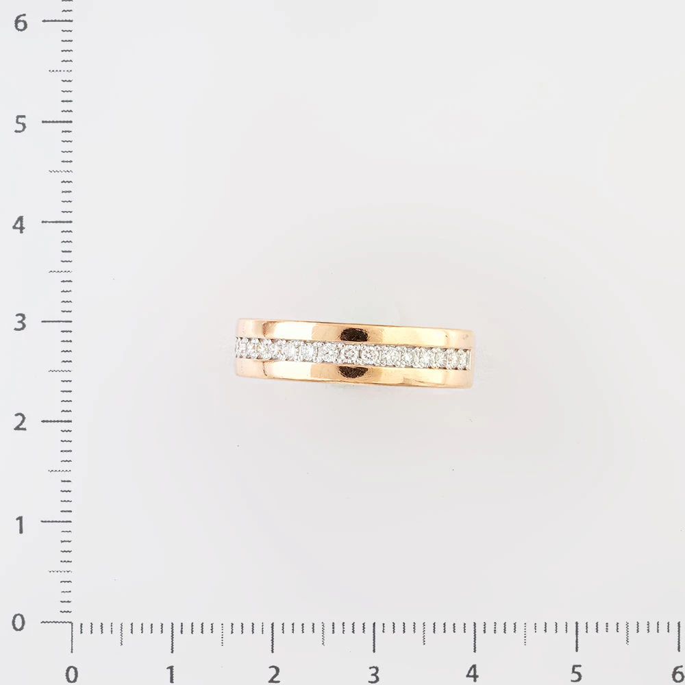 Кольцо с бриллиантом из красного золота 585 пробы