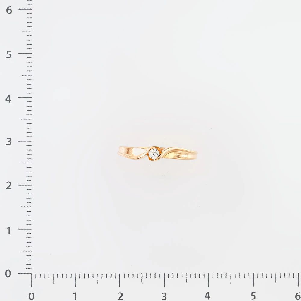 Кольцо с бриллиантом из красного золота 585 пробы