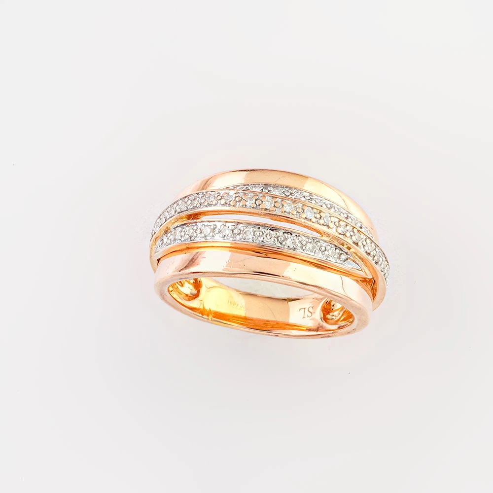 Кольцо с бриллиантом из красного золота 585 пробы