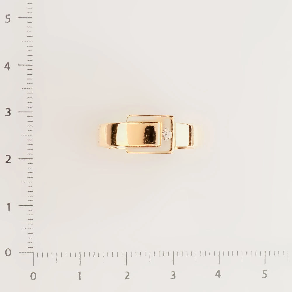 Кольцо с фианитом из красного золота 585 пробы