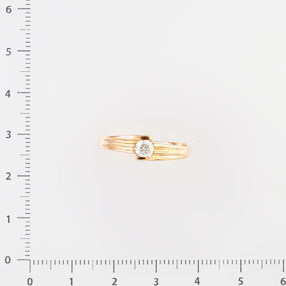 Кольцо с бриллиантом из красного золота 585 пробы