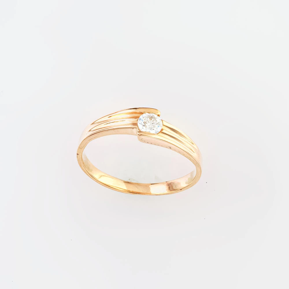 Кольцо с бриллиантом из красного золота 585 пробы