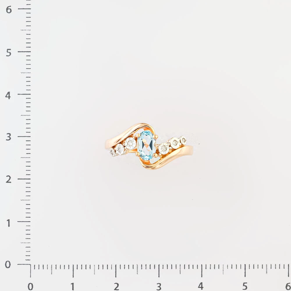 Кольцо с топазом из красного золота 585 пробы