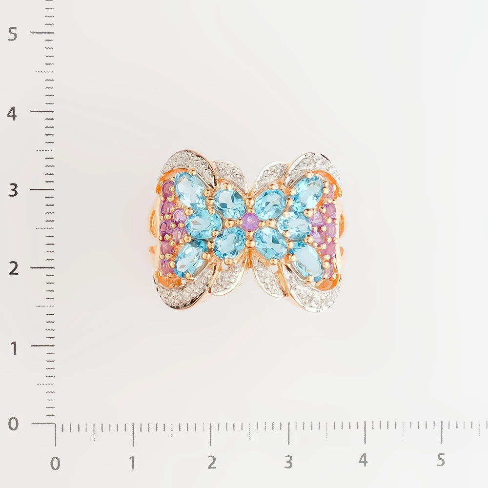 Кольцо с аметистом из красного золота 585 пробы