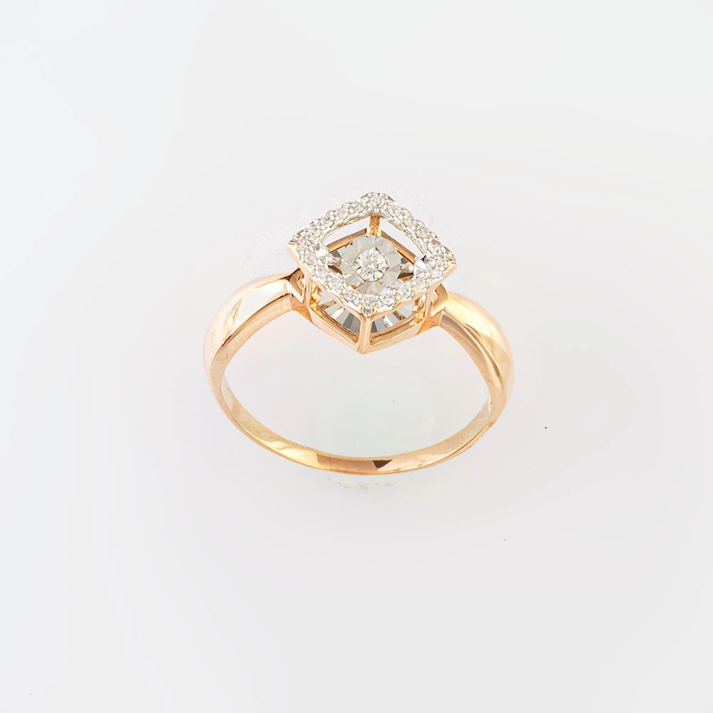 Кольцо с бриллиантом из красного золота 585 пробы