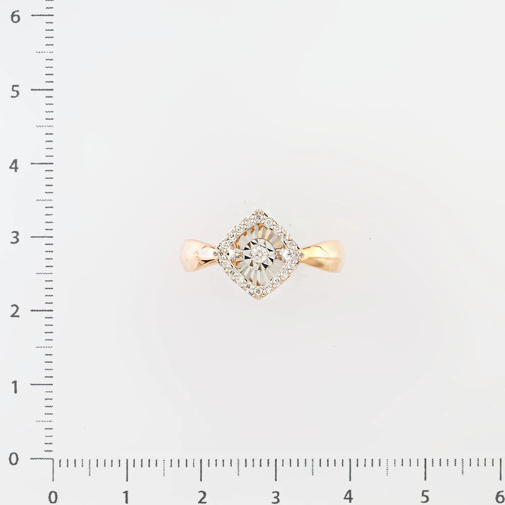 Кольцо с бриллиантом из красного золота 585 пробы