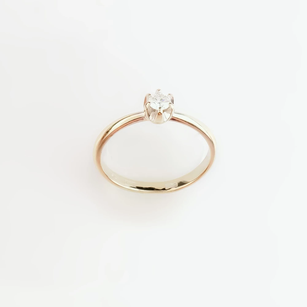 Кольцо с бриллиантом из белого золота 585 пробы