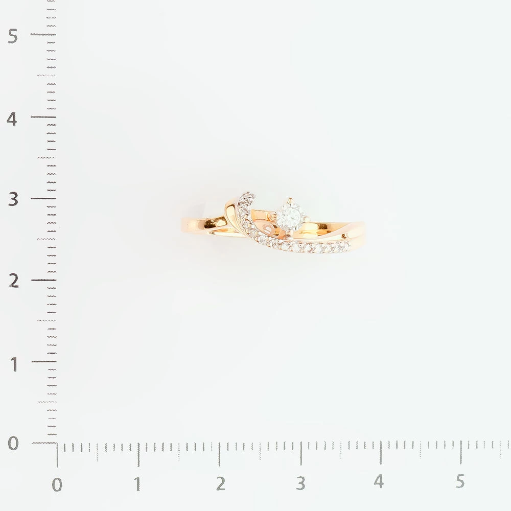 Кольцо с бриллиантом из красного золота 585 пробы