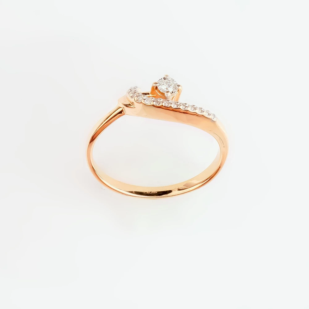 Кольцо с бриллиантом из красного золота 585 пробы