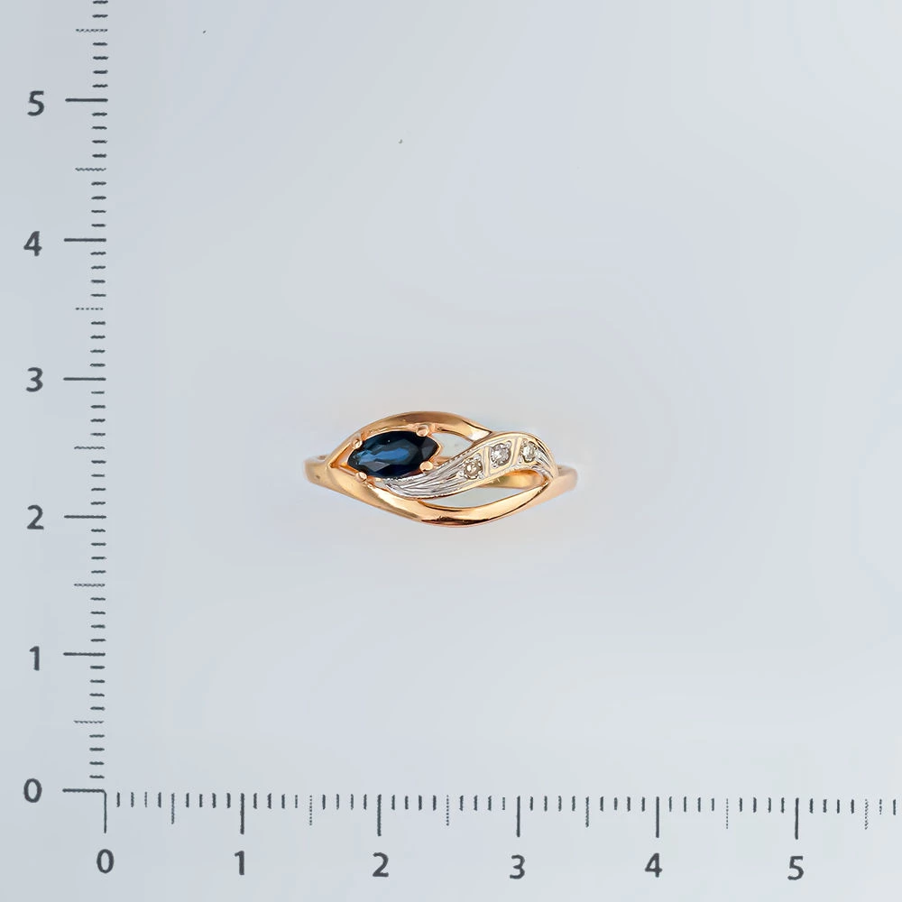 Кольцо с сапфиром из красного золота 585 пробы