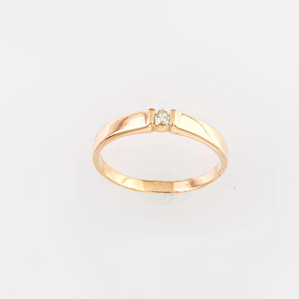 Кольцо с бриллиантом из красного золота 585 пробы