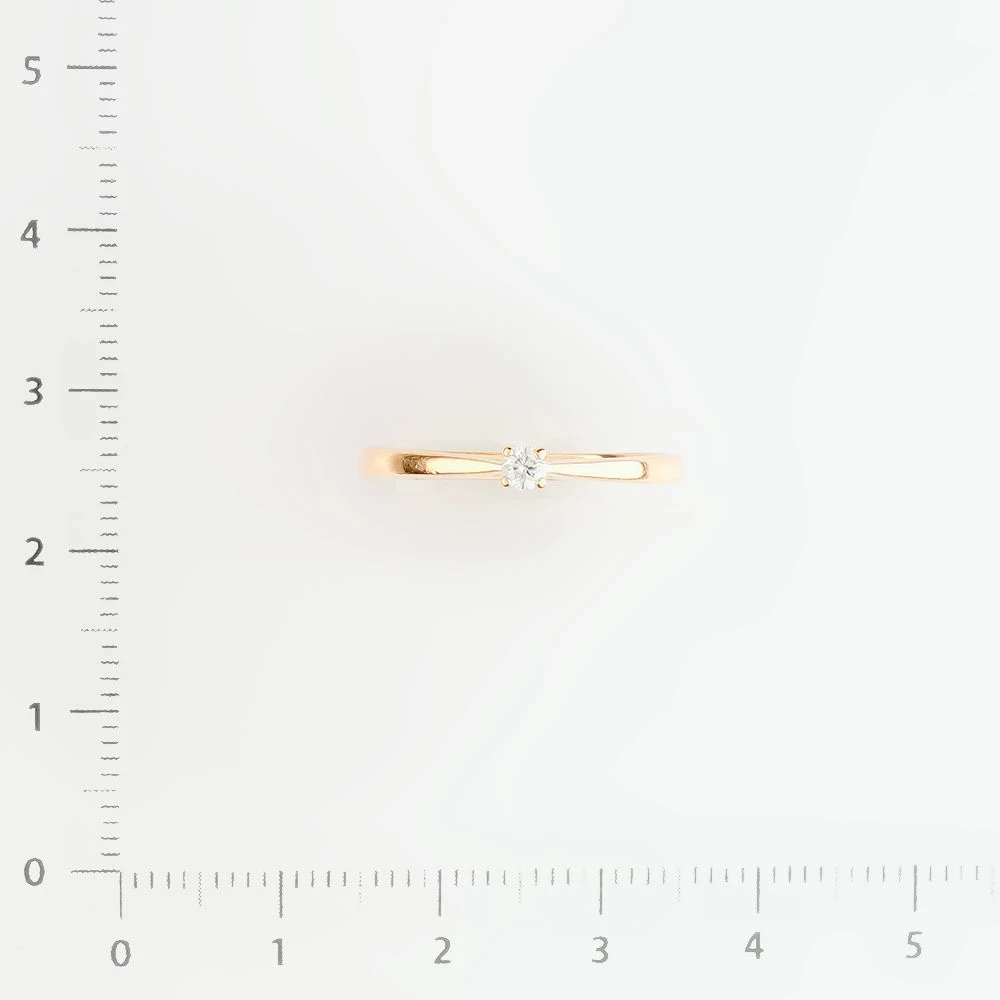 Кольцо с бриллиантом из красного золота 585 пробы