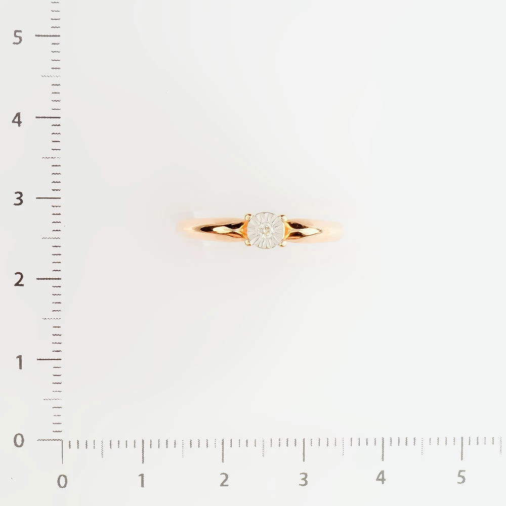 Кольцо с бриллиантом из красного золота 585 пробы