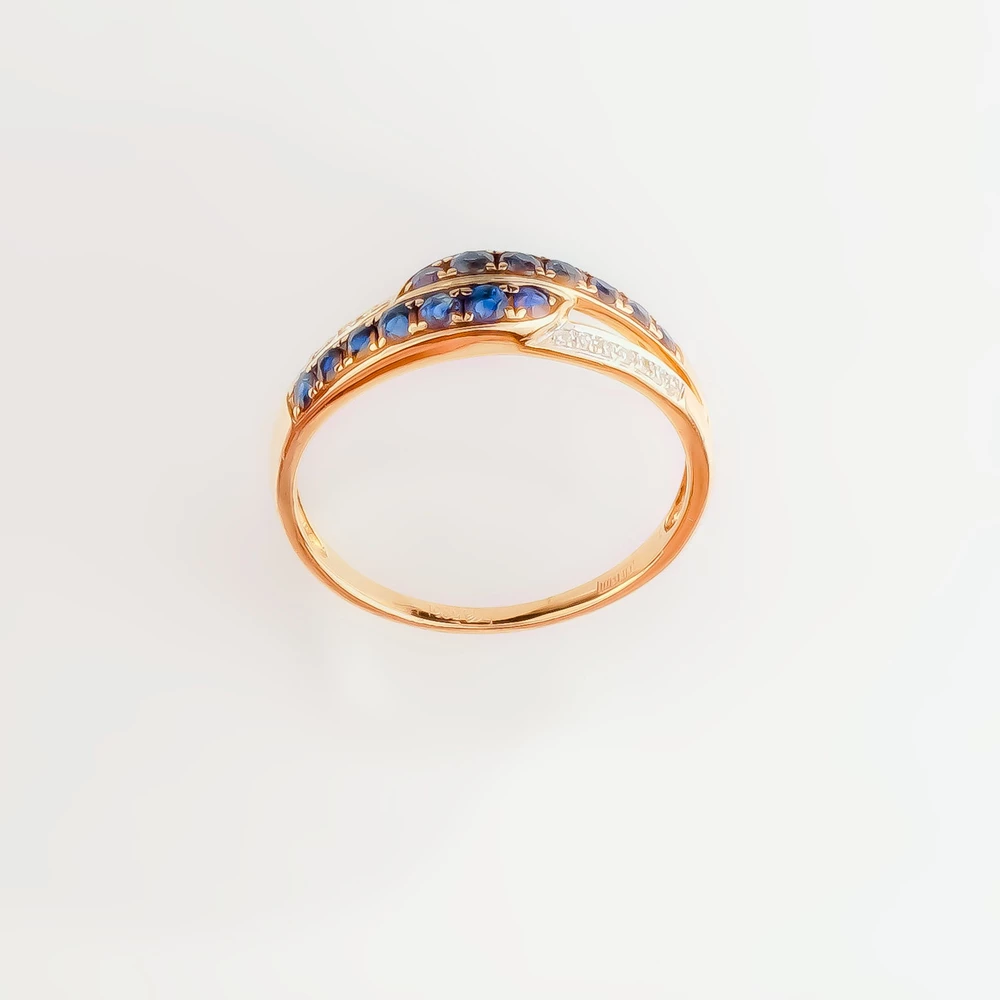 Кольцо с сапфиром из красного золота 585 пробы