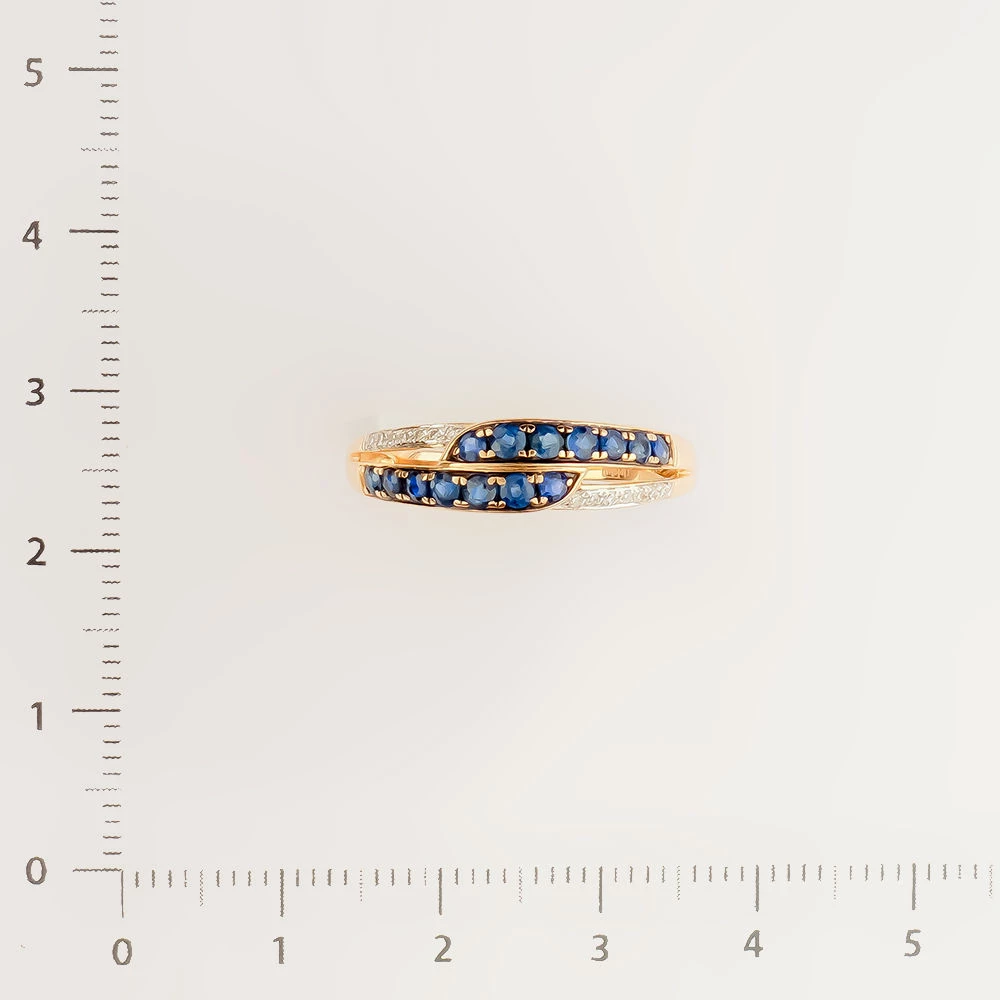 Кольцо с сапфиром из красного золота 585 пробы