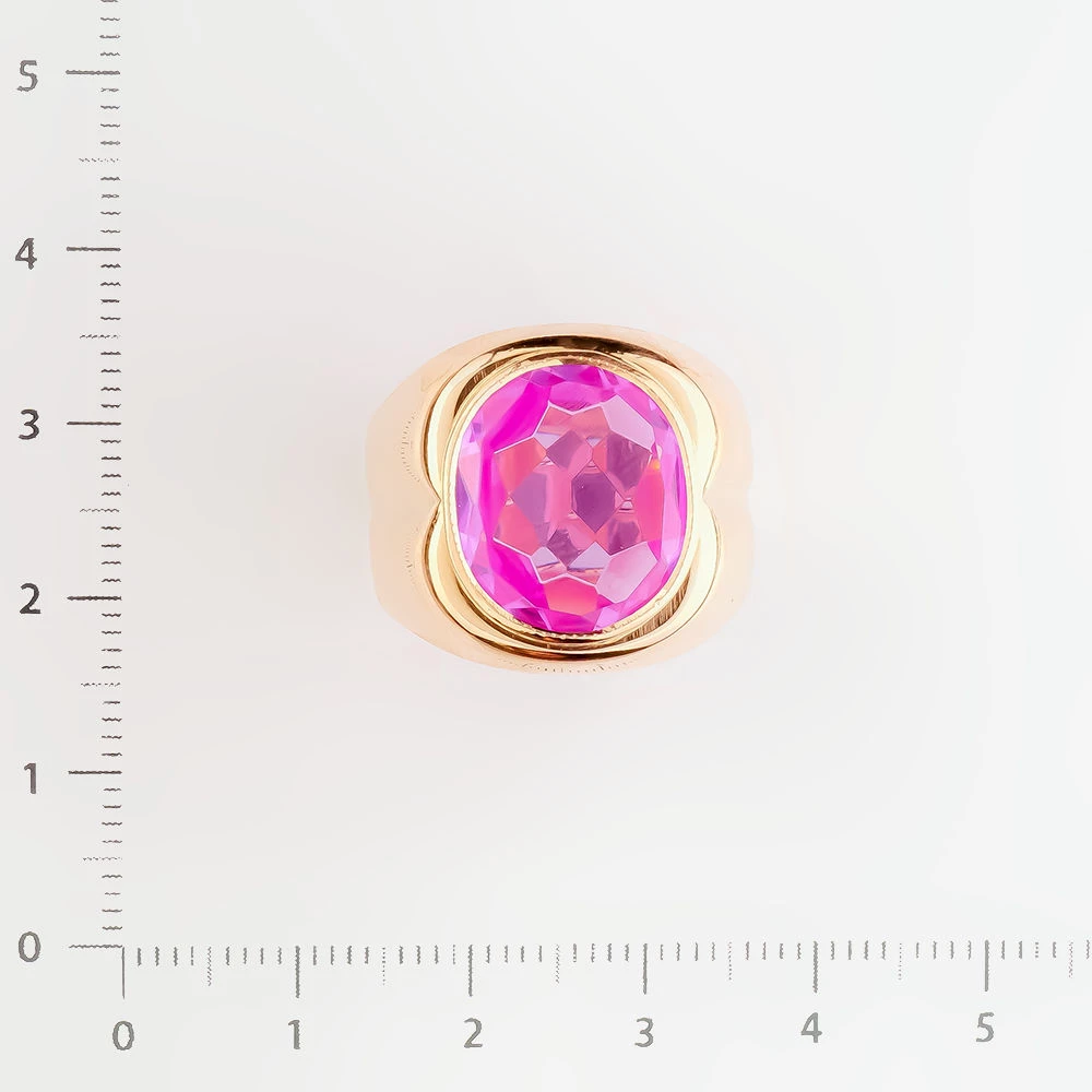 Кольцо с фианитом из красного золота 583 пробы