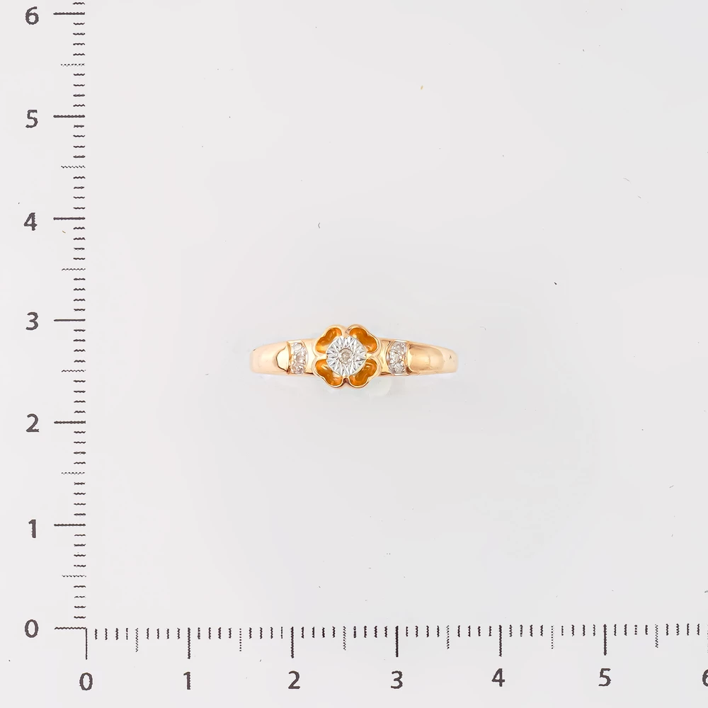 Кольцо с бриллиантом из красного золота 585 пробы