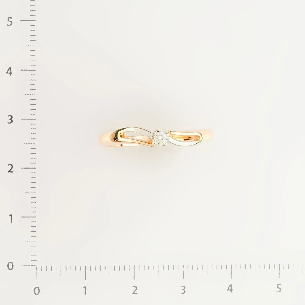 Кольцо с бриллиантом из красного золота 585 пробы