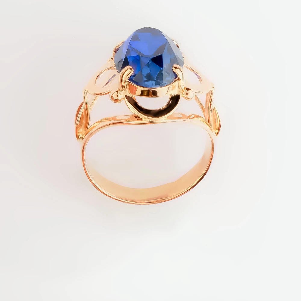 Кольцо с фианитом из красного золота 583 пробы