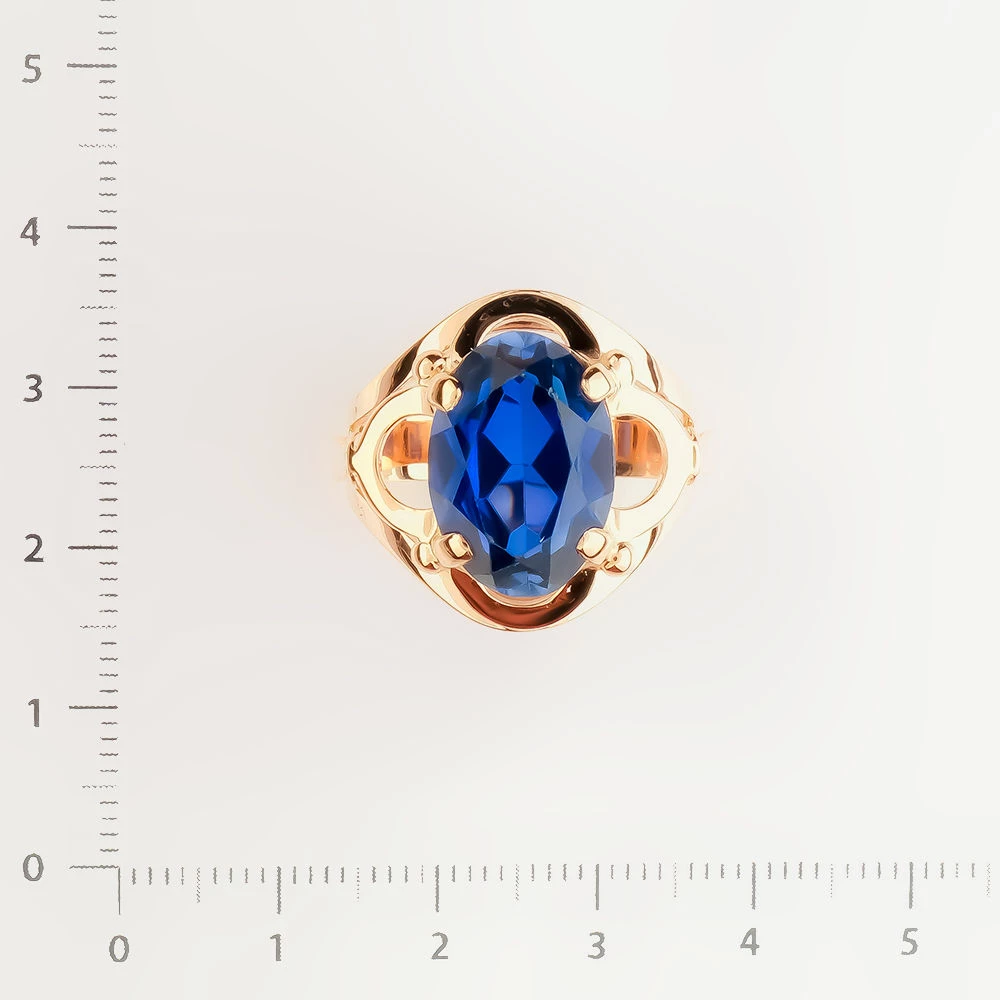 Кольцо с фианитом из красного золота 583 пробы