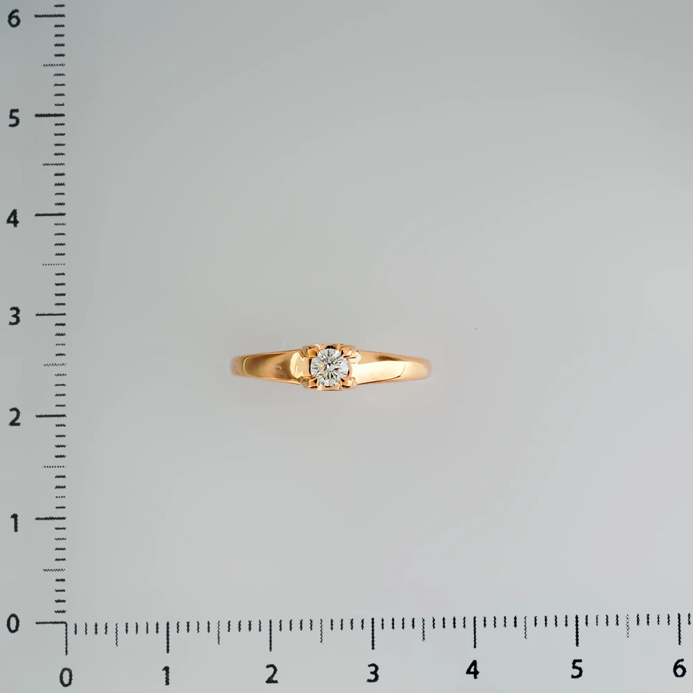 Кольцо с бриллиантом из красного золота 585 пробы