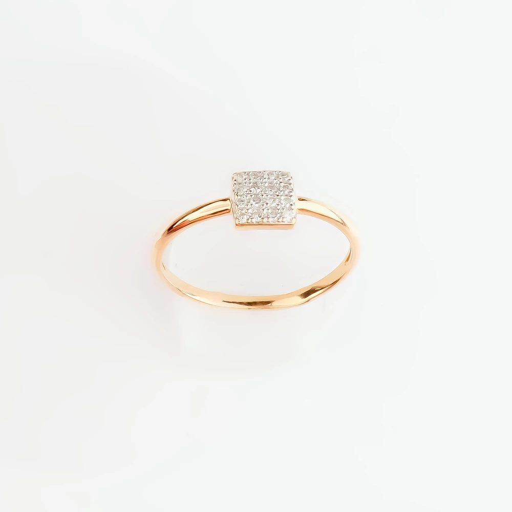 Кольцо с бриллиантом из красного золота 585 пробы