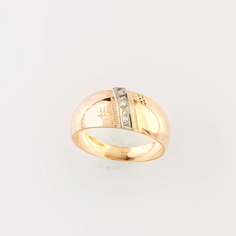 Кольцо с бриллиантом из красного золота 585 пробы