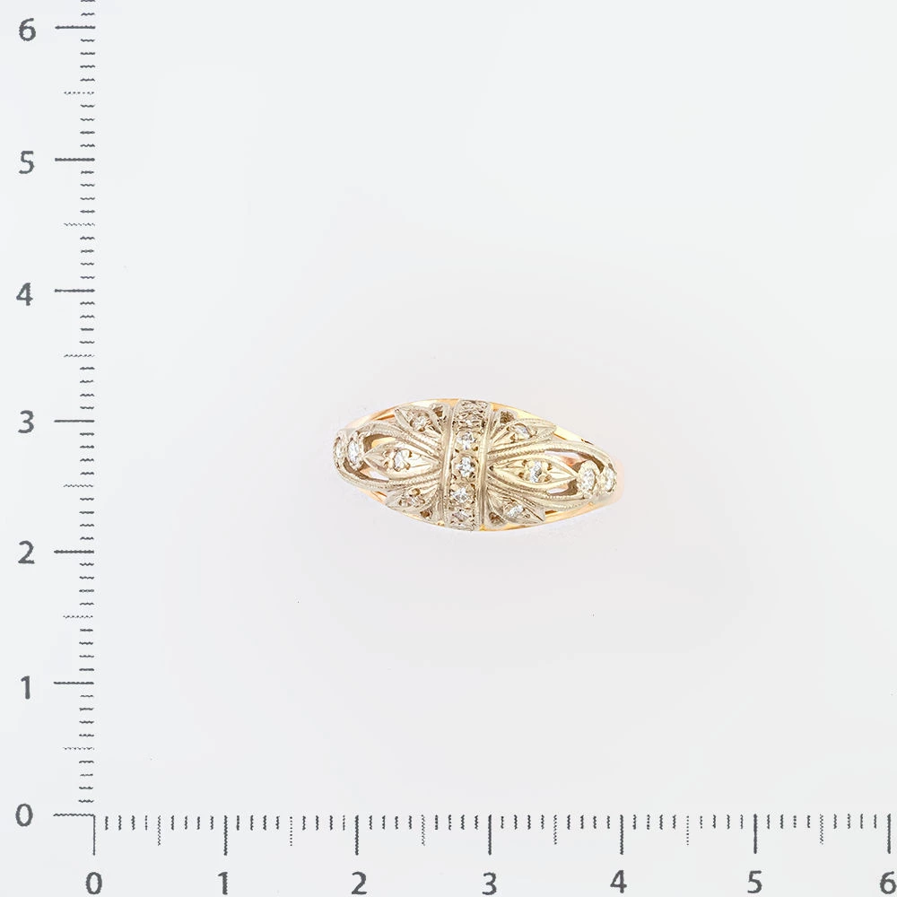 Кольцо с бриллиантом из красного золота 585 пробы