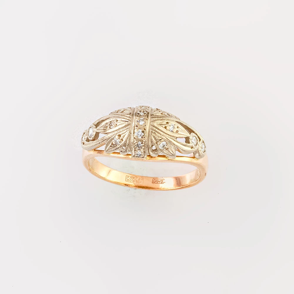 Кольцо с бриллиантом из красного золота 585 пробы