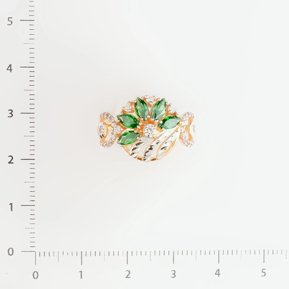 Кольцо с фианитом из красного золота 585 пробы