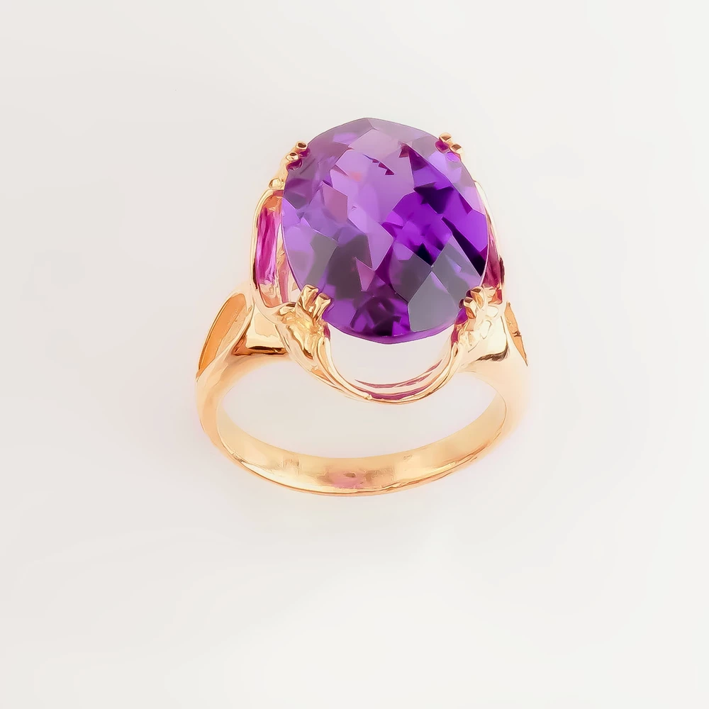 Кольцо с ситаллом из красного золота 585 пробы