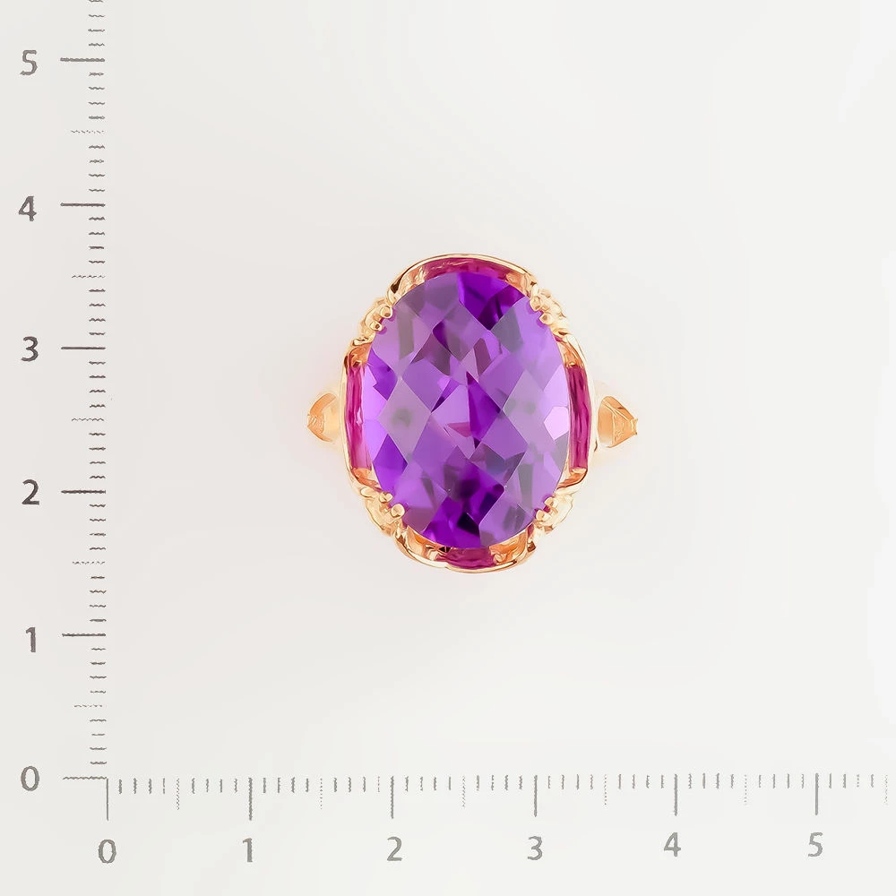 Кольцо с ситаллом из красного золота 585 пробы