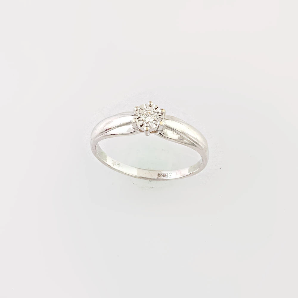 Кольцо с бриллиантом из красного золота 585 пробы