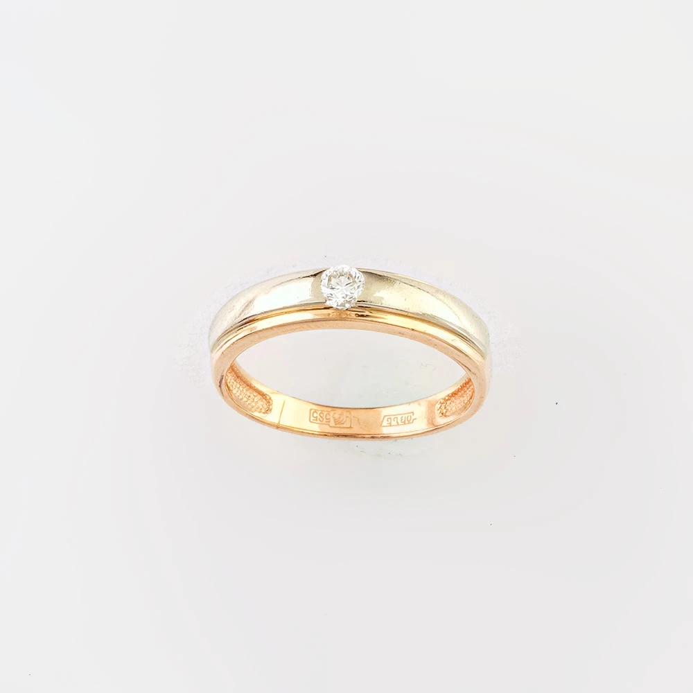 Кольцо с бриллиантом из красного золота 585 пробы