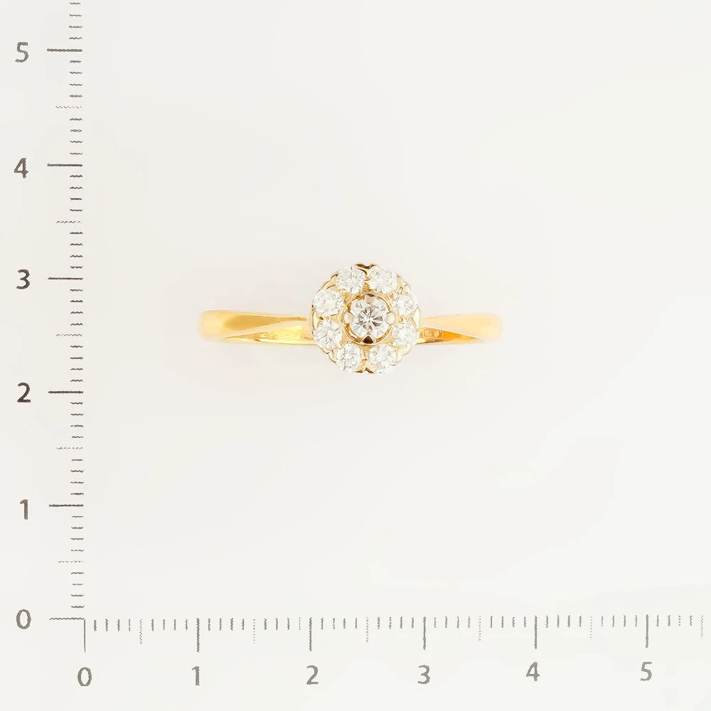 Кольцо с бриллиантом из желтого золота 750 пробы