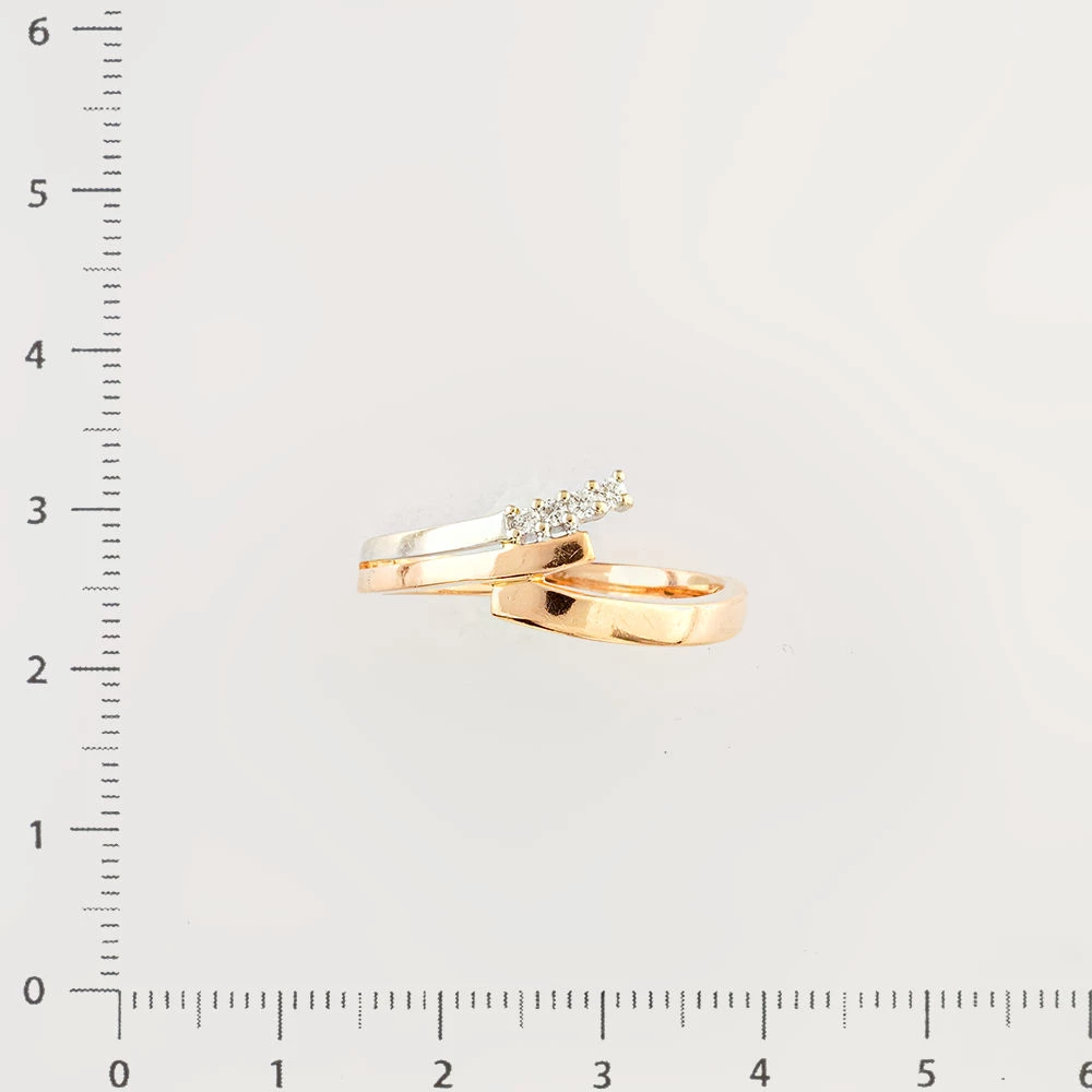 Кольцо с бриллиантом из красного золота 585 пробы