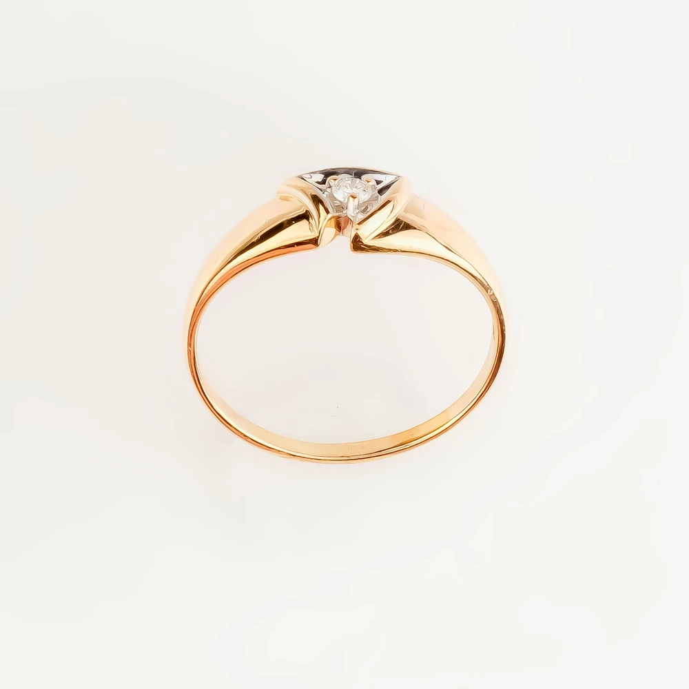 Кольцо с бриллиантом из красного золота 585 пробы