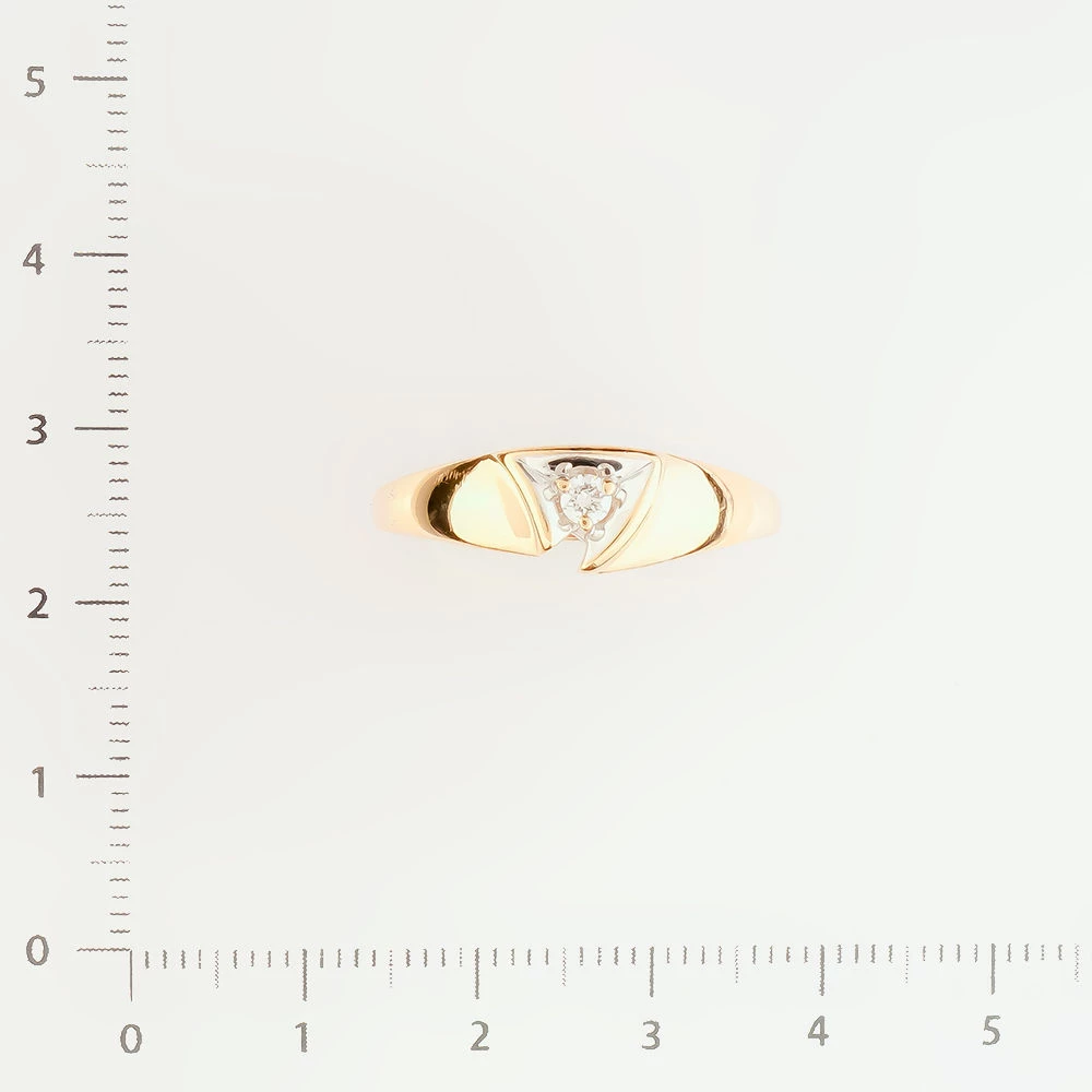 Кольцо с бриллиантом из красного золота 585 пробы