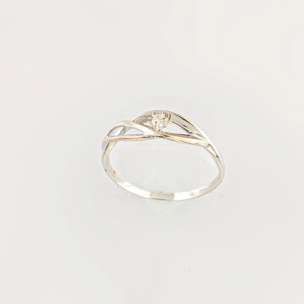 Кольцо с бриллиантом из белого золота 585 пробы