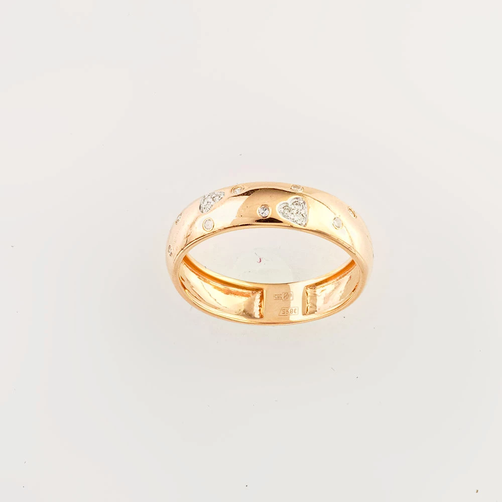 Кольцо с бриллиантом из красного золота 585 пробы