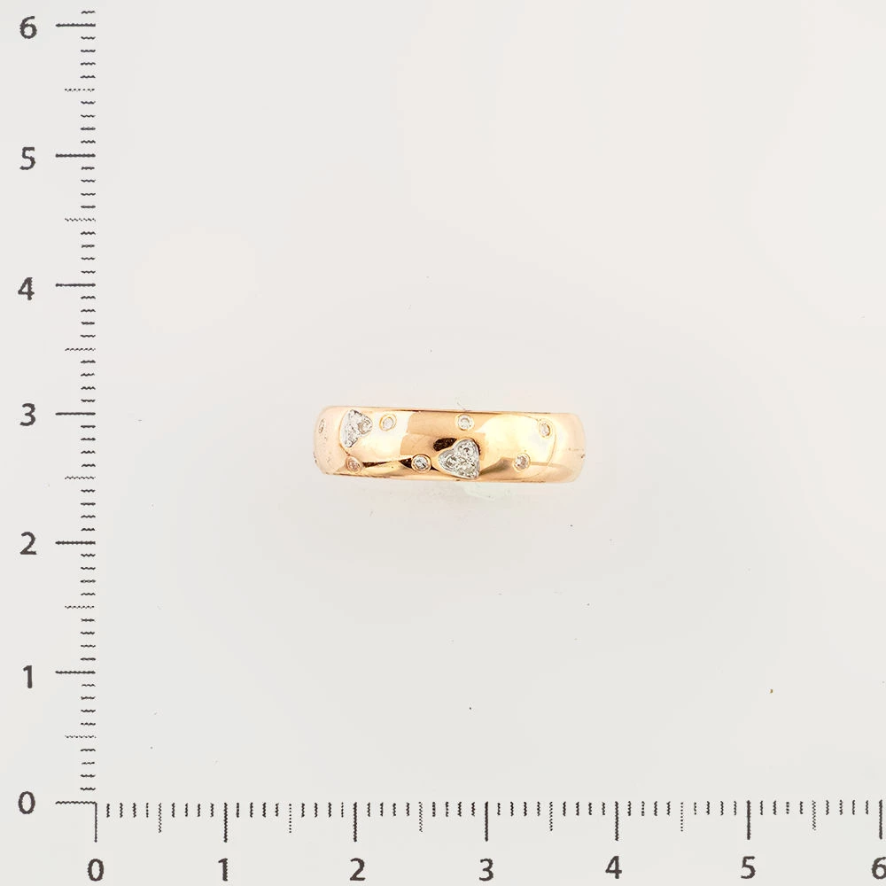 Кольцо с бриллиантом из красного золота 585 пробы