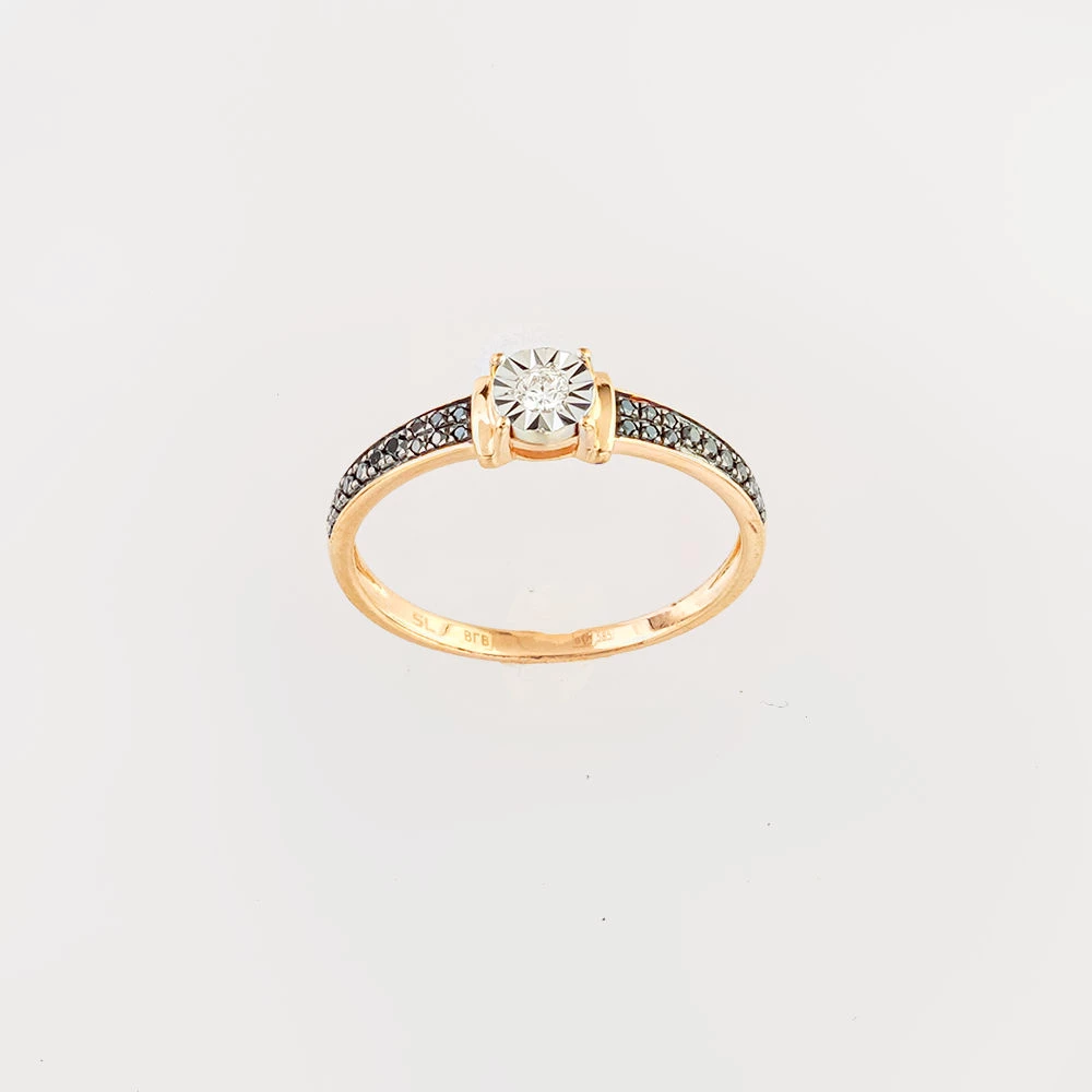 Кольцо с бриллиантом из красного золота 585 пробы