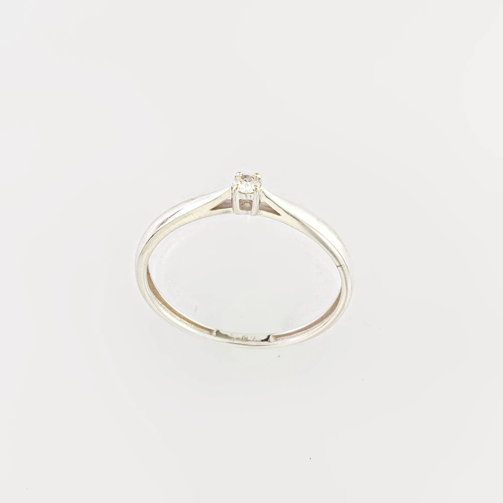 Кольцо с бриллиантом из белого золота 585 пробы