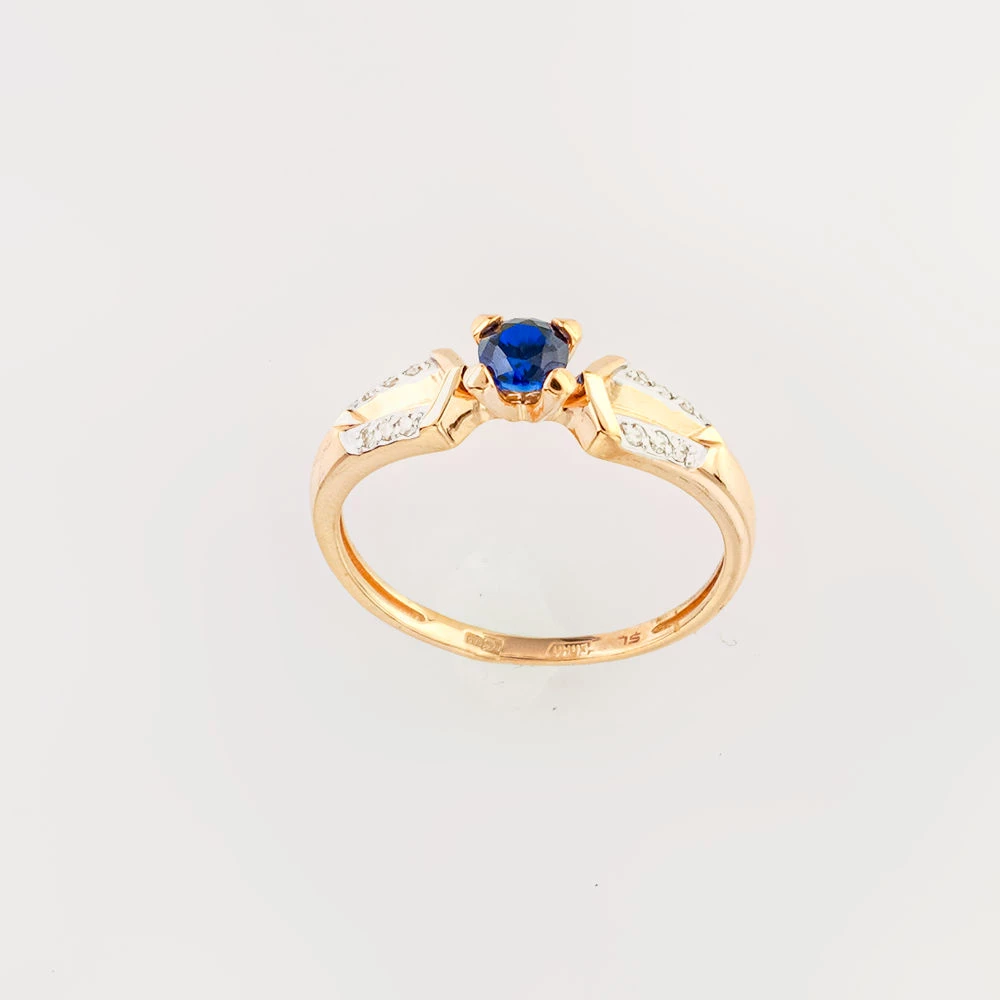 Кольцо с ситаллом из красного золота 585 пробы