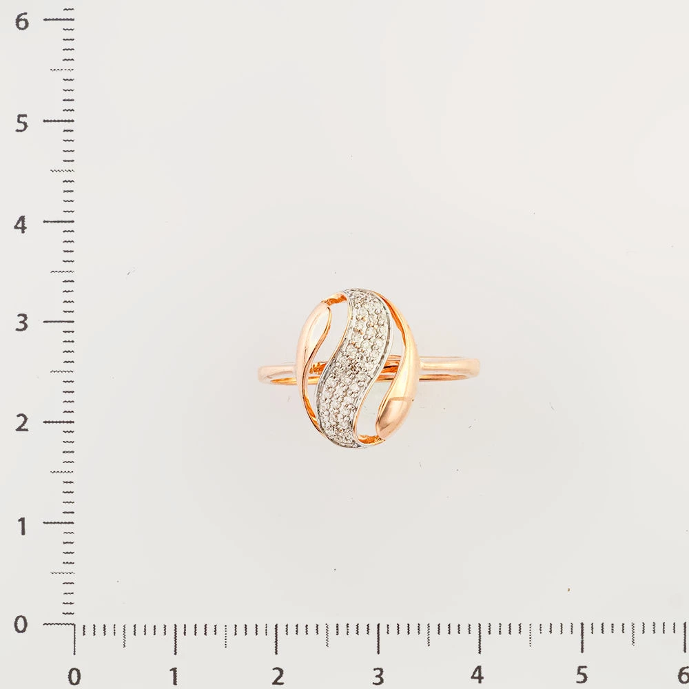 Кольцо с бриллиантом из красного золота 585 пробы