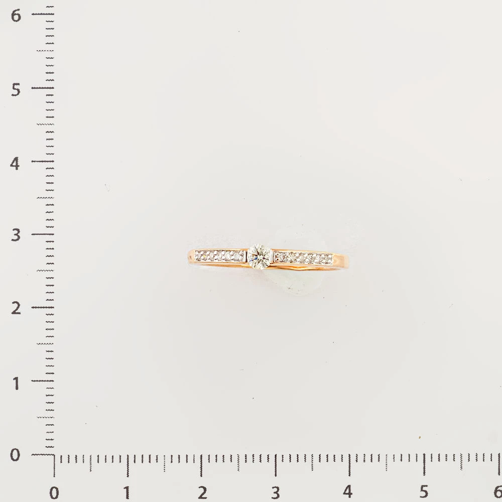 Кольцо с бриллиантом из красного золота 585 пробы